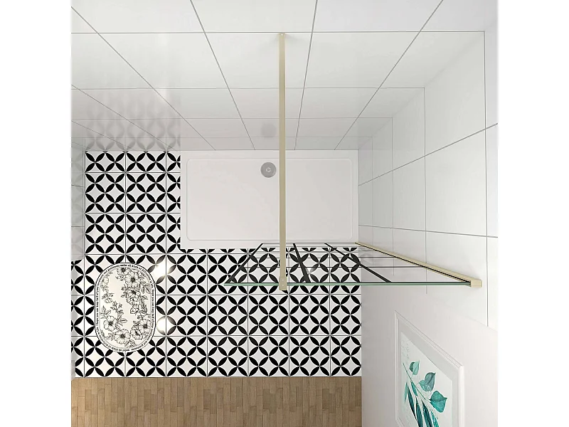 Stabilisatiestang 140 cm douchewand,voor glasdikte 6-10mm.(goud)