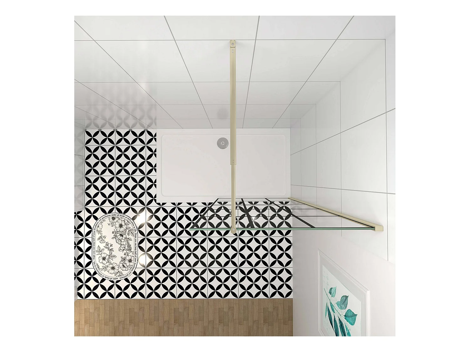 Uitschuifbare stabilisatiestang 70 -120 cm ,voor glasdikte 6-10mm.(goud)