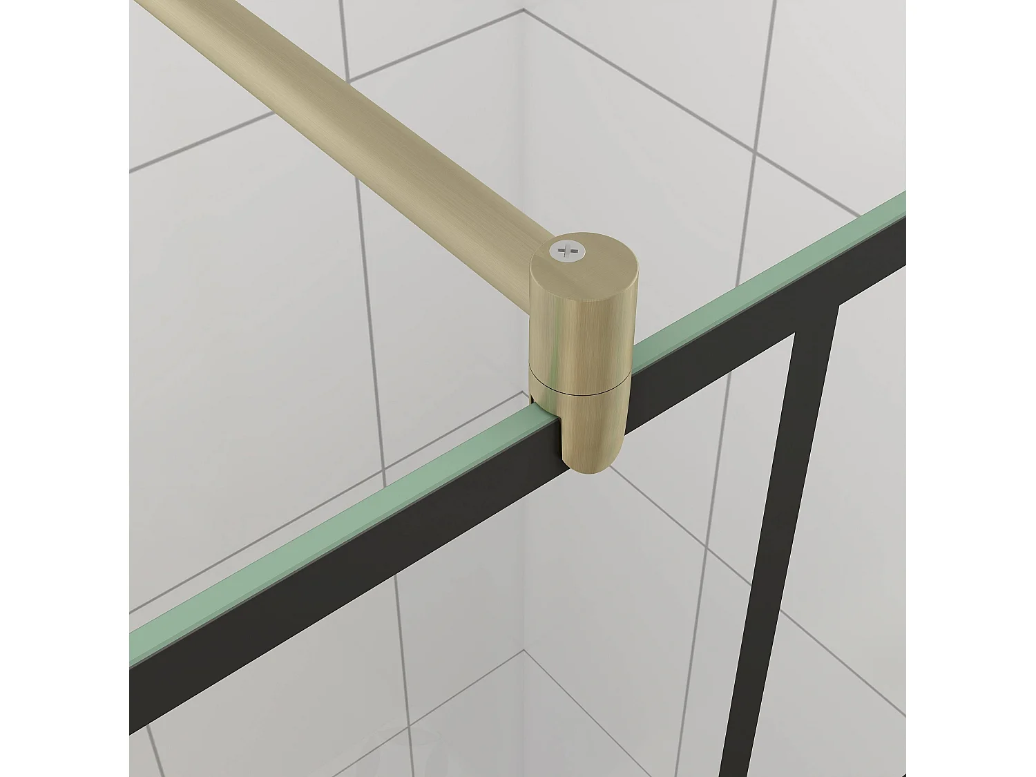 Uitschuifbare stabilisatiestang 70 -120 cm ,voor glasdikte 6-10mm.(goud)