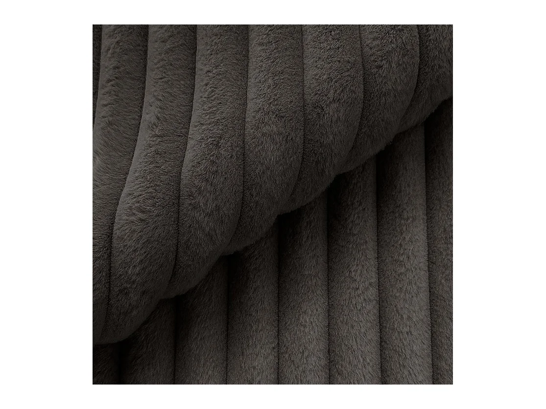 Mollis -  Wohnlandschaft im XXL-Format aus Dunkelgrau Plüschcord mit schöner Sitzkomfort