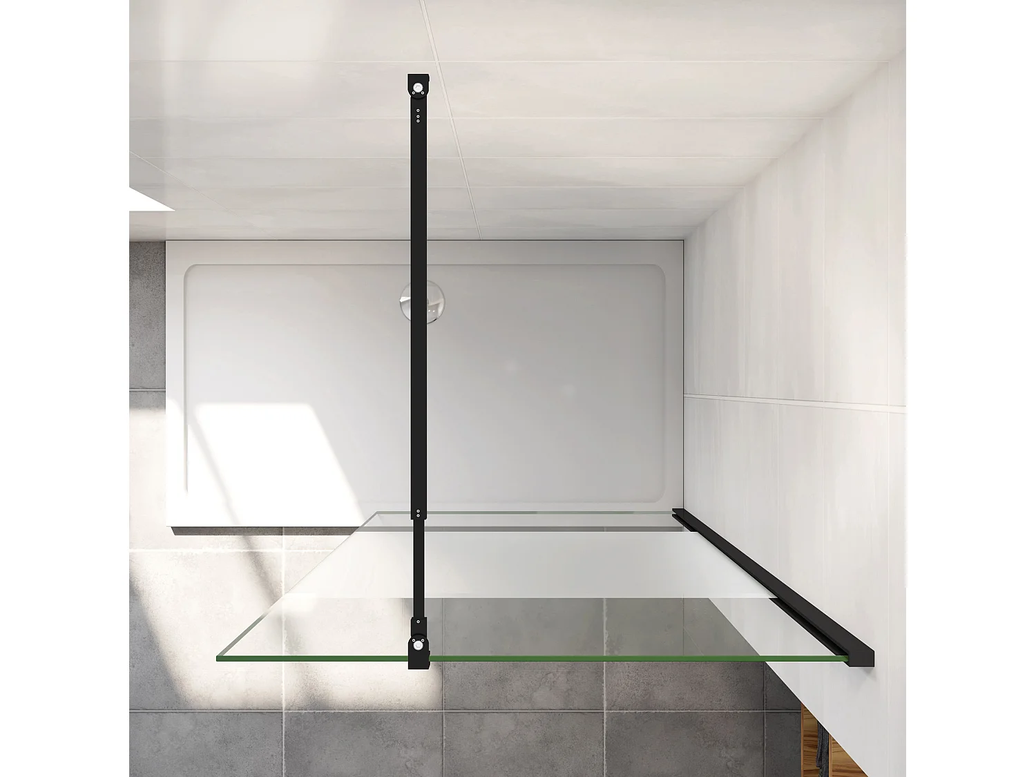 Uitschuifbare stabilisatiestang  73-120 cm voor glasdikte 6-10mm.(Mat zwart)