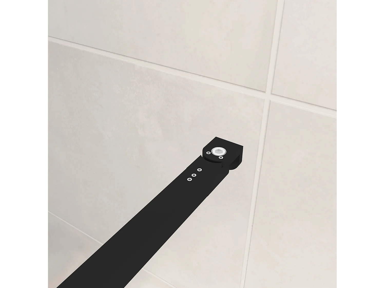 Uitschuifbare stabilisatiestang  73-120 cm voor glasdikte 6-10mm.(Mat zwart)