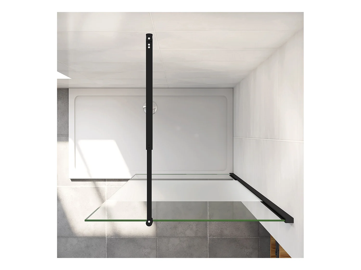 Uitschuifbare stabilisatiestang 70 -120 cm ,voor glasdikte 6-10mm.(Mat zwart)