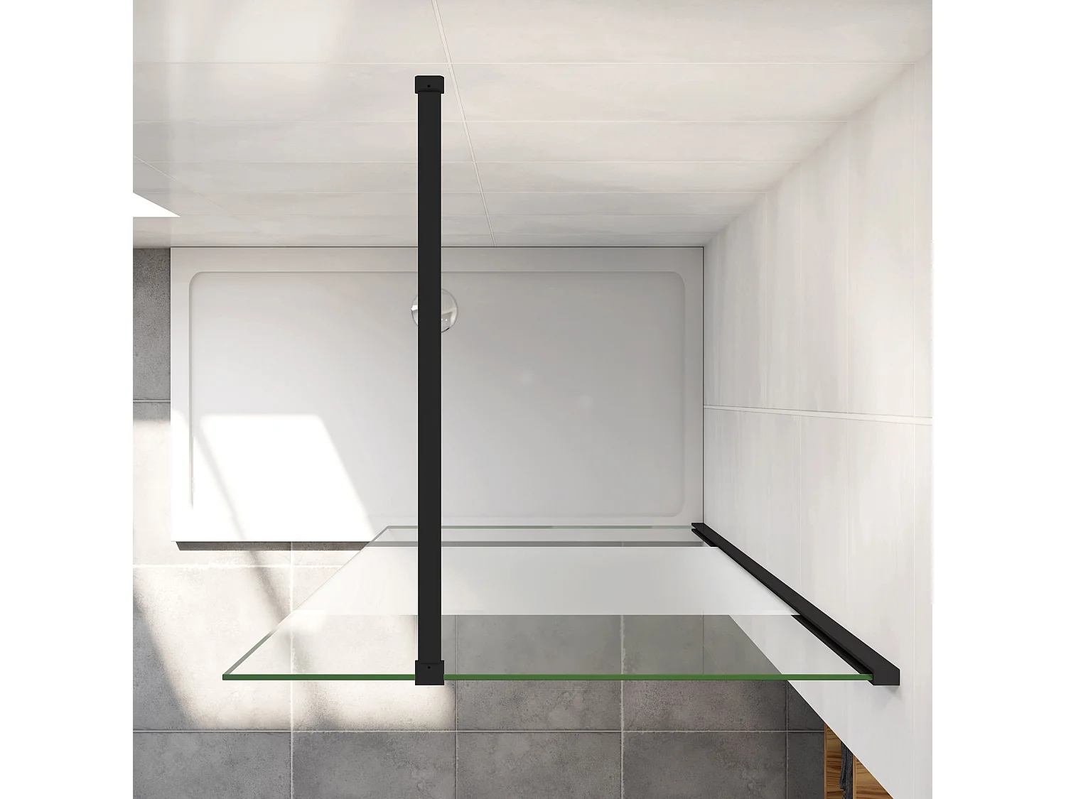 Stabilisatiestang 140 cm douchewand,voor glasdikte 6-8mm.(Mat zwart)