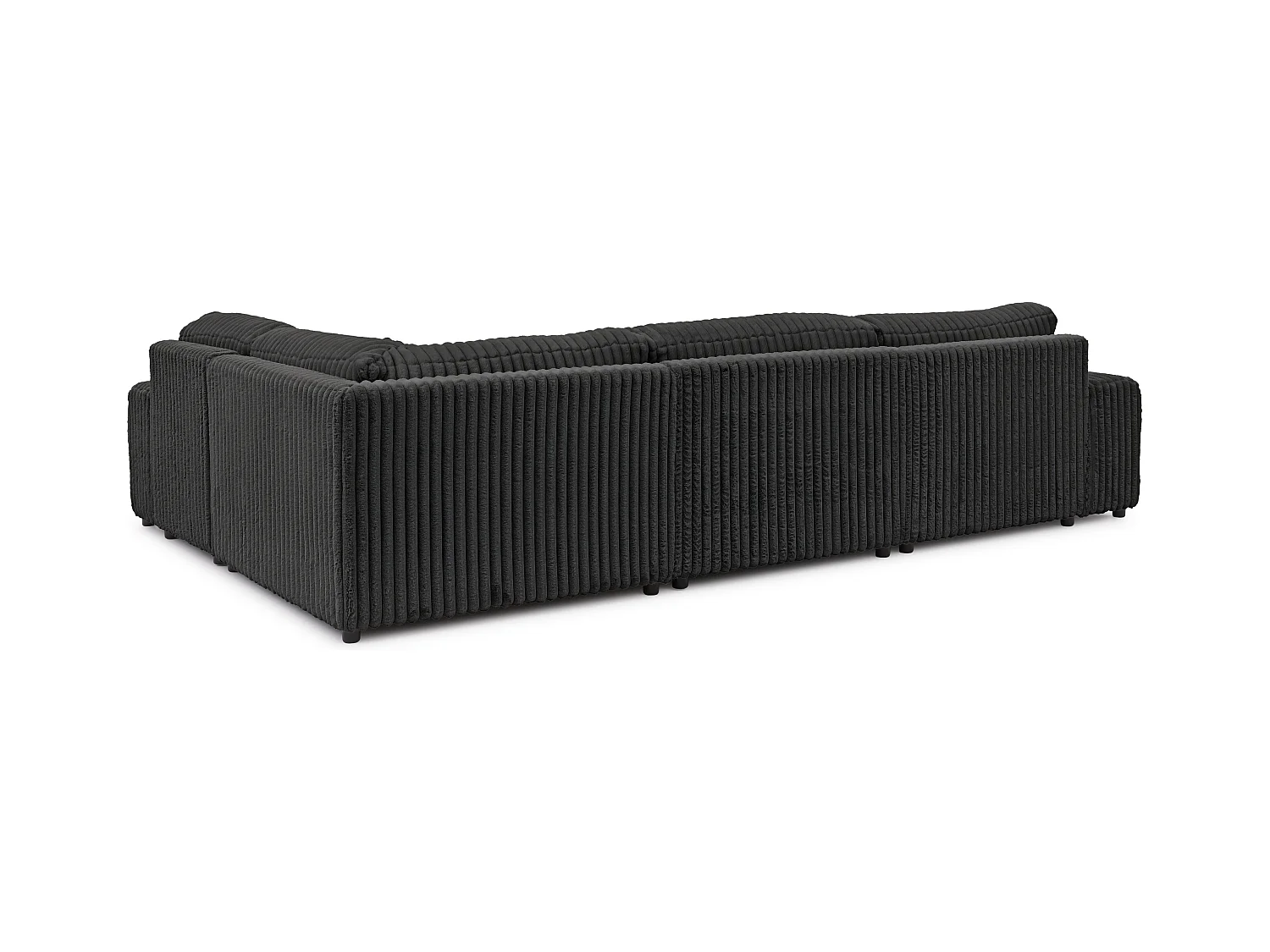 Mollis -  Wohnlandschaft im XXL-Format aus Dunkelgrau Plüschcord mit schöner Sitzkomfort