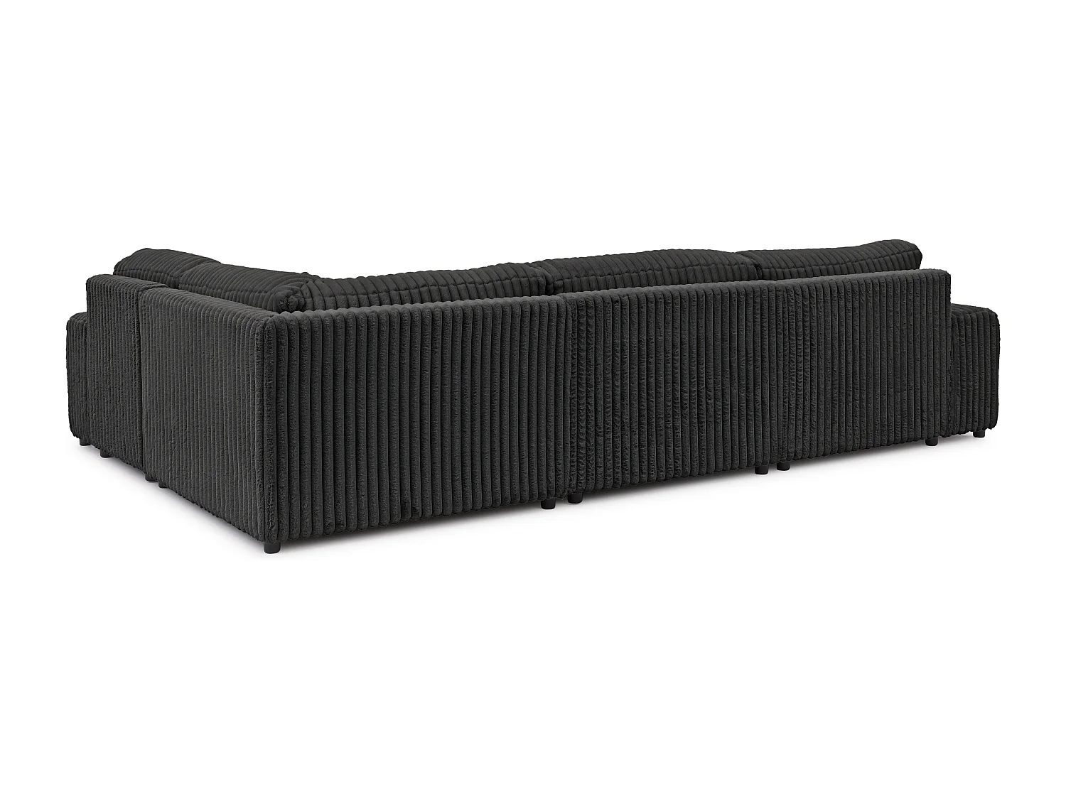 Mollis -  Wohnlandschaft im XXL-Format aus Dunkelgrau Plüschcord mit schöner Sitzkomfort