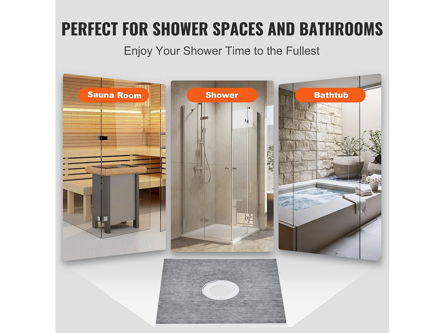 Kit de Receveur de Douche Étanche SucceBuy, 91 x 91 cm, avec Drain Central, pour l'Installation dans la Salle de Bain