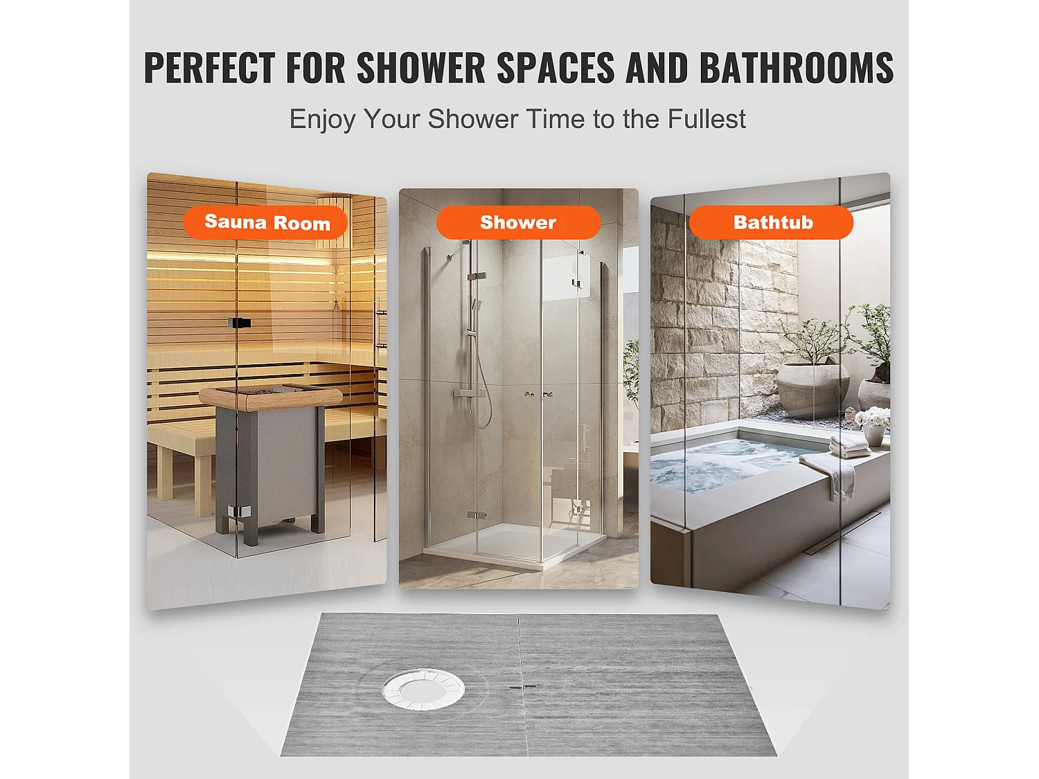 Wasserdichter Duschablauf-Kit SucceBuy, 152 x 96 cm, mit Versetztem Ablauf, Verdickt