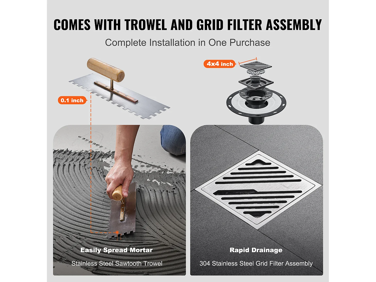 Kit de Borde de Ducha SucceBuy, 122 x 152 cm, con Abrazadera Central de 5,1 cm de PVC, Impermeable