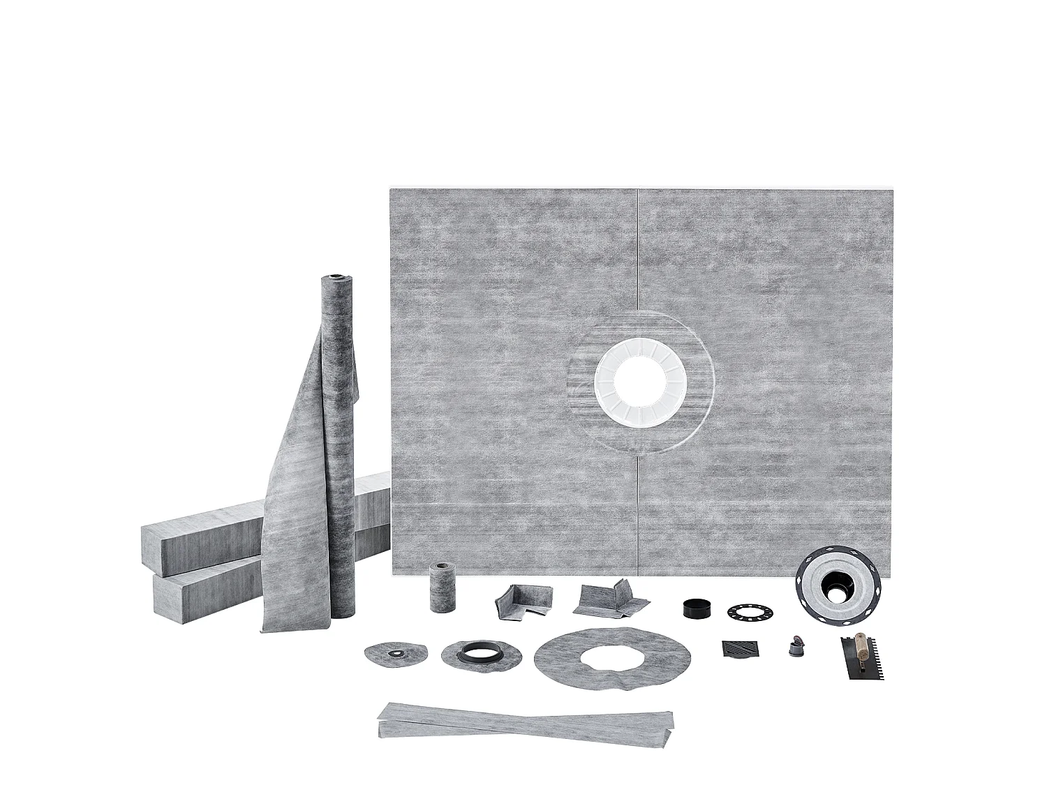 Kit de Bordure de Douche SucceBuy, 122 x 152 cm, avec Bride Centrale de 5,1 cm en PVC Étanche
