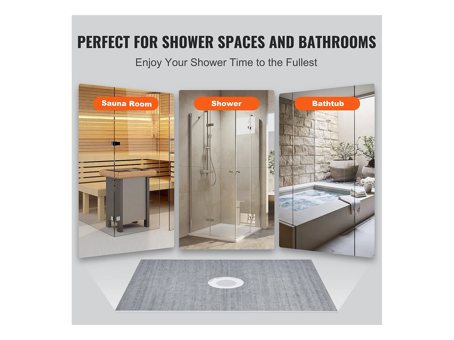 Kit de Bordure de Douche SucceBuy, 122 x 152 cm avec Bride Centrale de 5,1 cm ABS Étanche