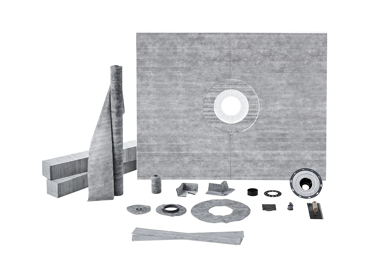 Kit de Bordure de Douche SucceBuy, 122 x 152 cm avec Bride Centrale de 5,1 cm ABS Étanche