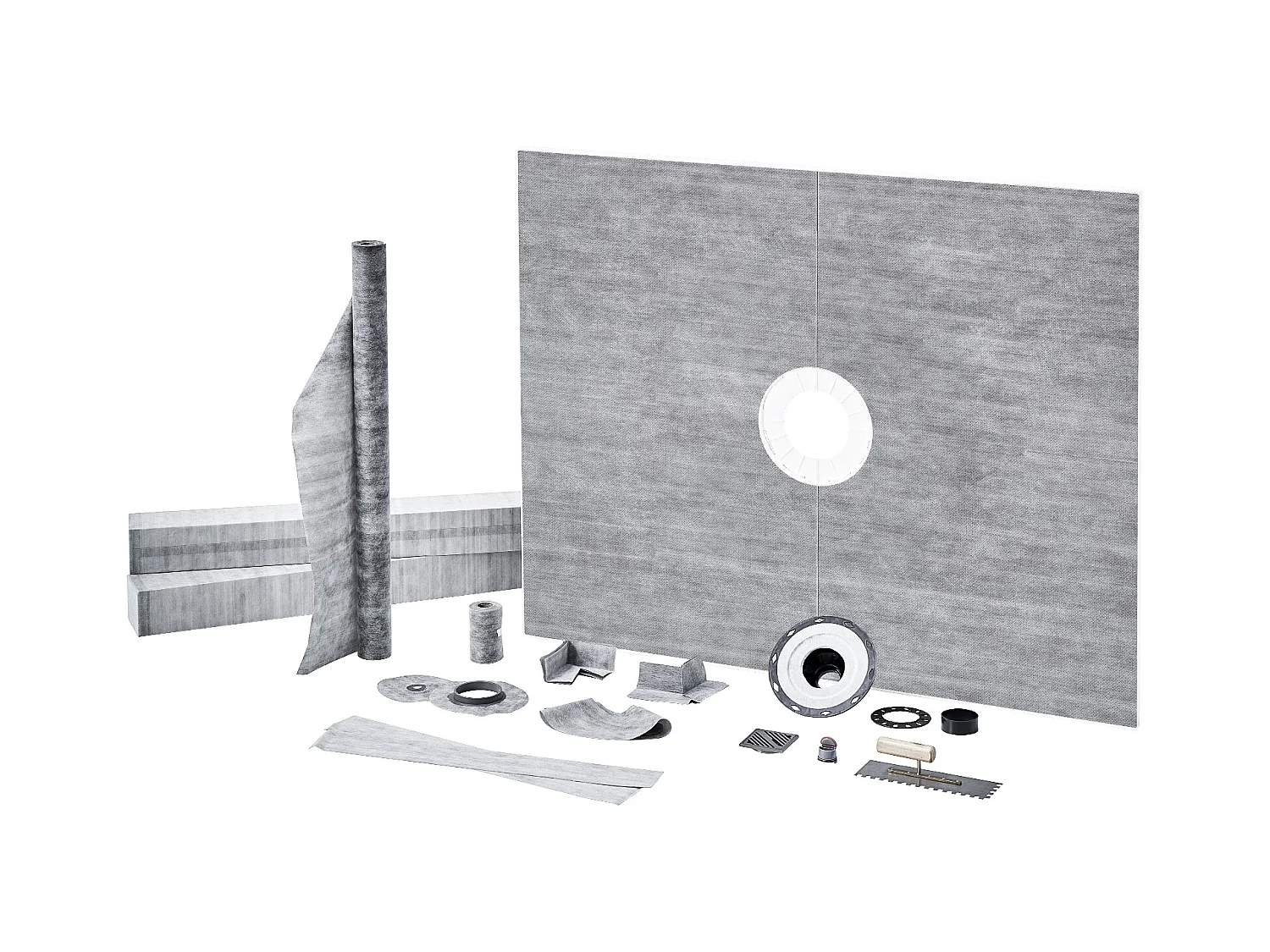 Kit de Bordure de Douche SucceBuy, 122 x 152 cm avec Bride Centrale de 5,1 cm ABS Étanche