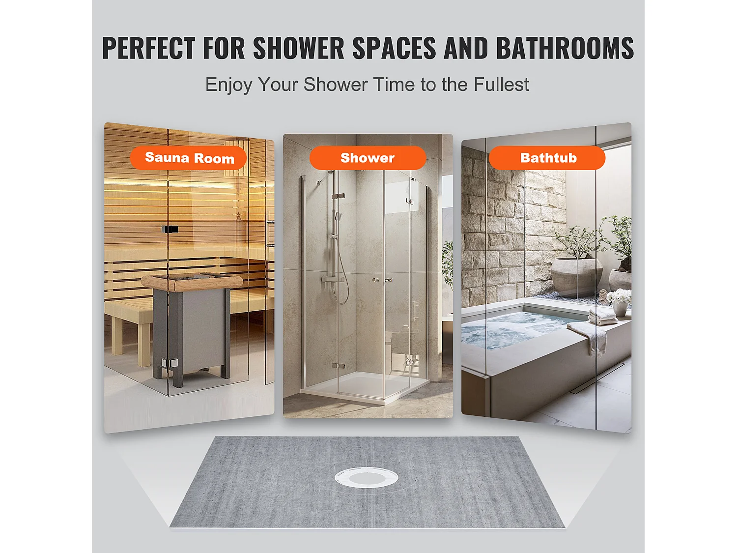 Kit de Bordure de Douche SucceBuy, 122 x 152 cm avec Bride Centrale de 5,1 cm ABS Étanche