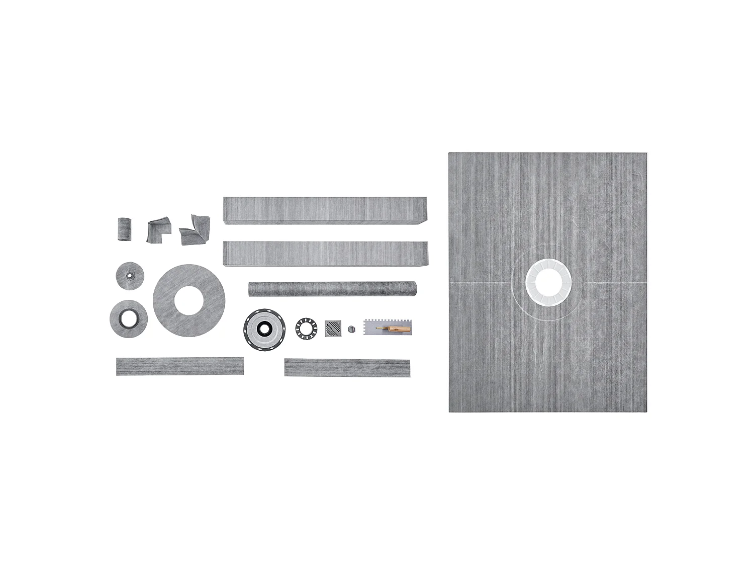 Kit de Bordure de Douche SucceBuy, 122 x 152 cm avec Bride Centrale de 5,1 cm ABS Étanche