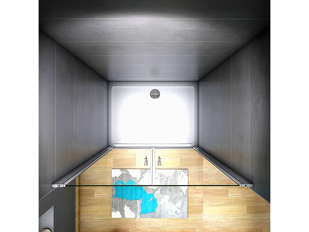 185 cm Box doccia per Nicchia Porta Battente 2 Ante Saloon Vetro Temperato 5 mm Trasparente Profilo in Alluminio Argento Opaco 105 cm