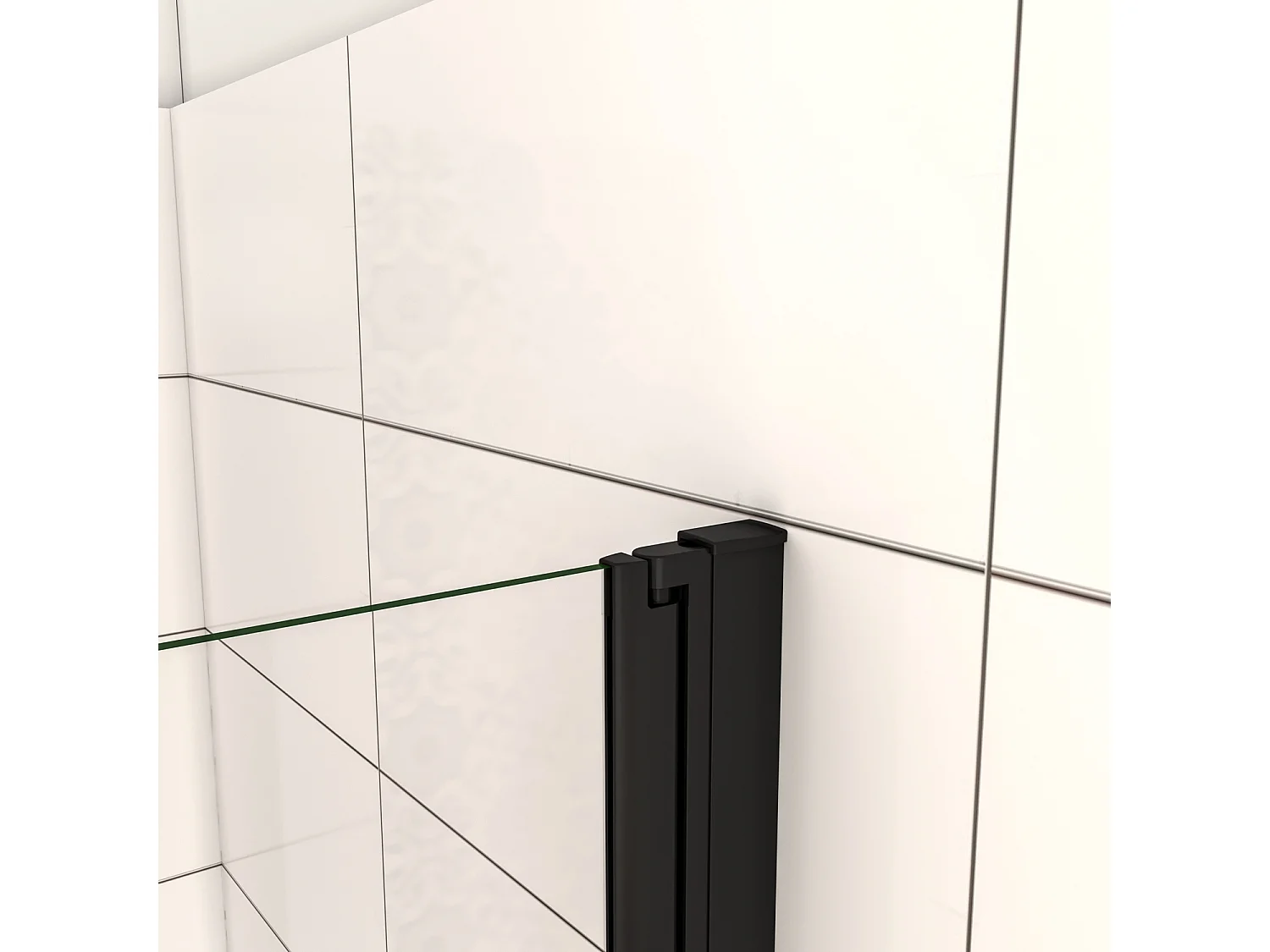 90x190cm Porta Doccia per Nicchia Apertura Battente Pieghevole in Vetro Temperato Trasparente 5 mm Anticalcare Telaio Nero Opaco