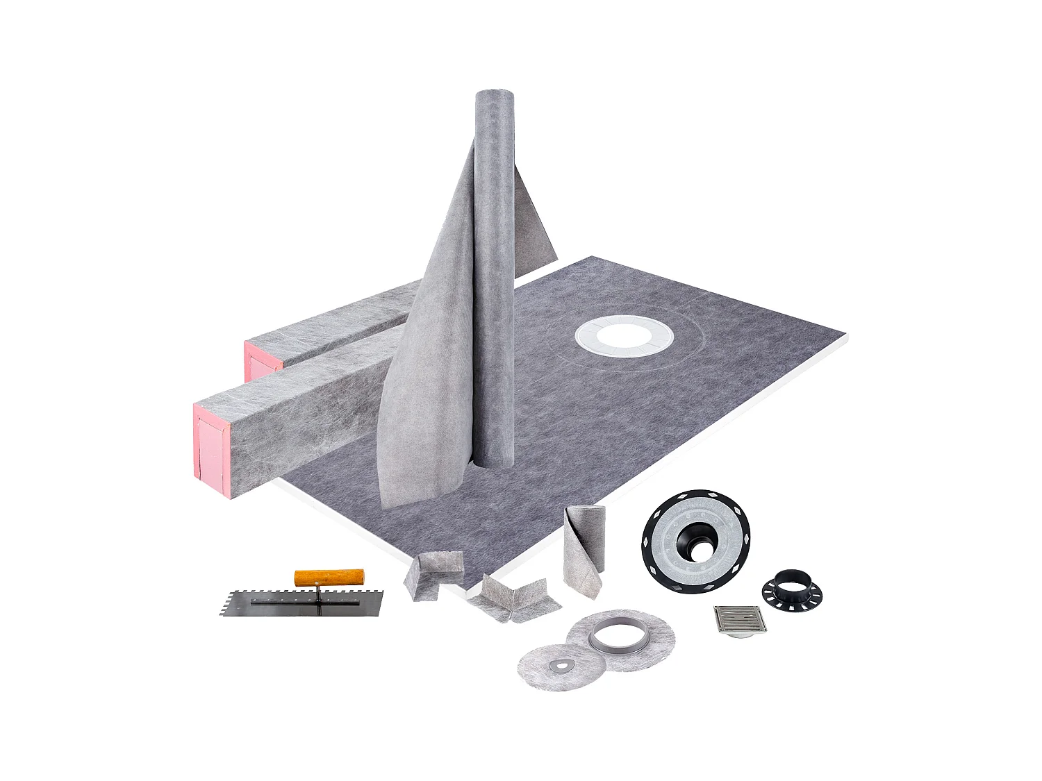 Kit  de Receveur de Douche Étanche SucceBuy, 96 x 152 cm, avec Drain Décalé et Bordures en ABS