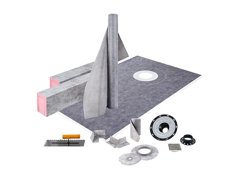 Kit  de Receveur de Douche Étanche SucceBuy, 96 x 152 cm, avec Drain Décalé et Bordures en ABS