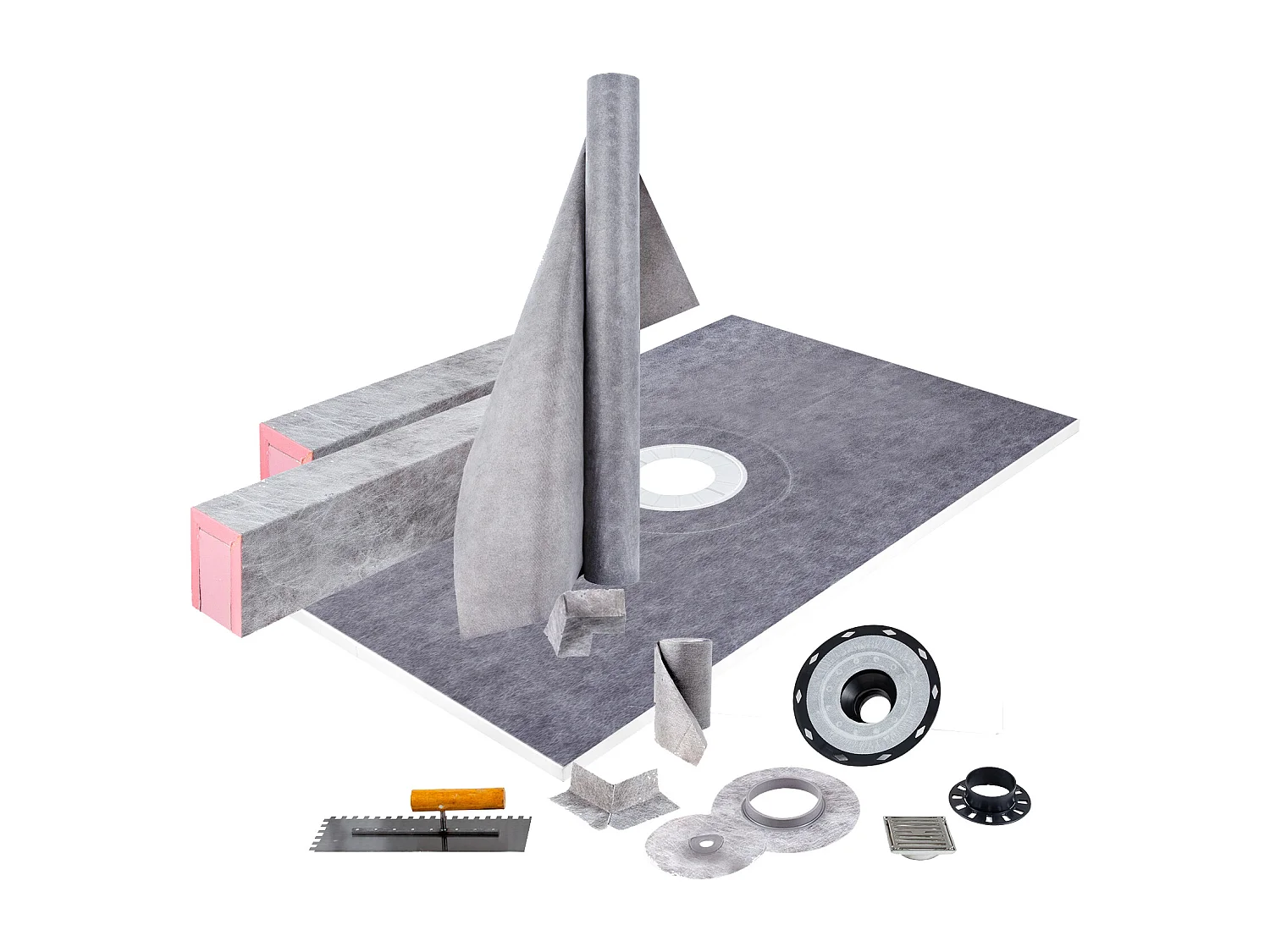 Receptor de Ducha Impermeable SucceBuy, 122 x 183 cm, con Desagüe Central y Abrazadera de PVC