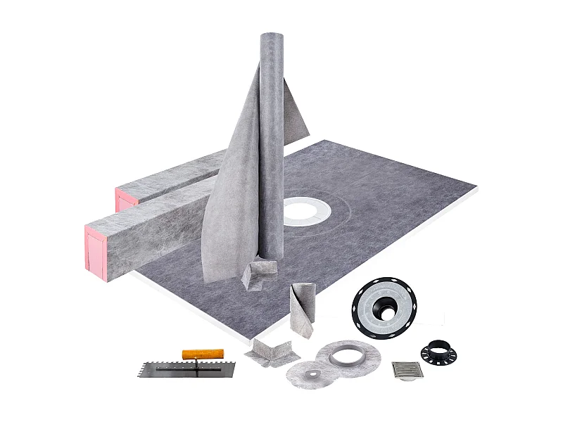 Receveur de Douche Étanche SucceBuy, 122 x 183 cm, avec Drain Central et Bride en PVC