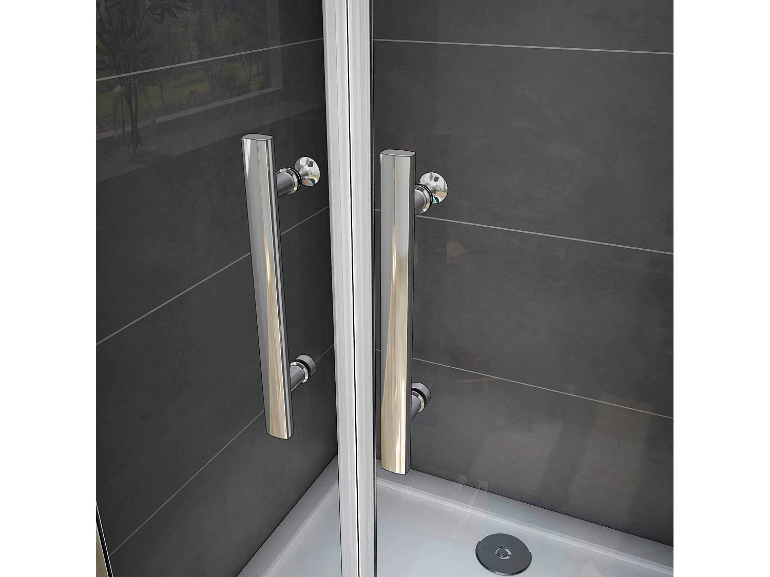 120x185cm Box Doccia Per Nicchia Doppie Porte Battenti Saloon In Vetro 6mm Temperato Trasparente Anticalcare