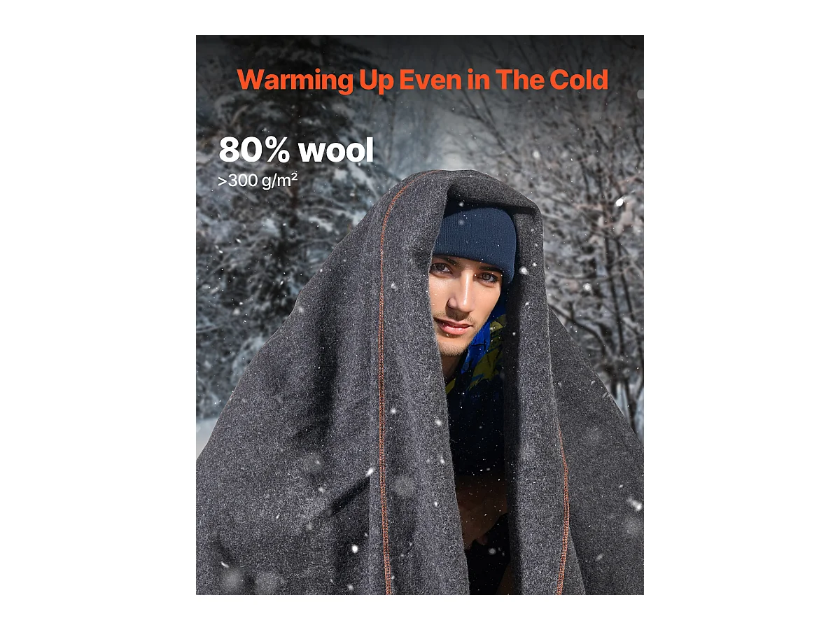 Wolldecke für Camping SucceBuy 162,56 cm x 223,52 cm Hellgrau Warm für den Außenbereich