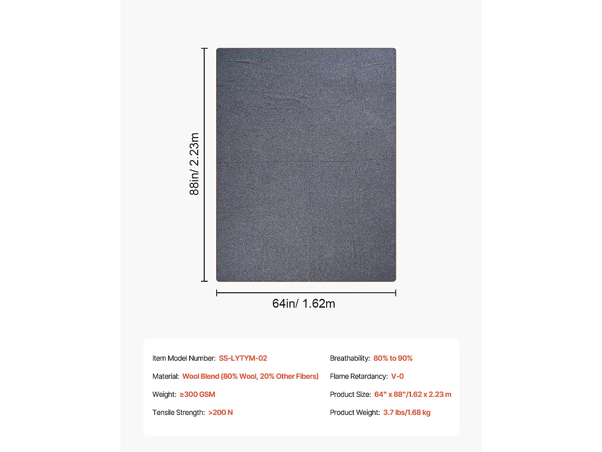 Wollen Campingdeken SucceBuy 162,56 cm x 223,52 cm Lichtgrijs Warm voor Buiten