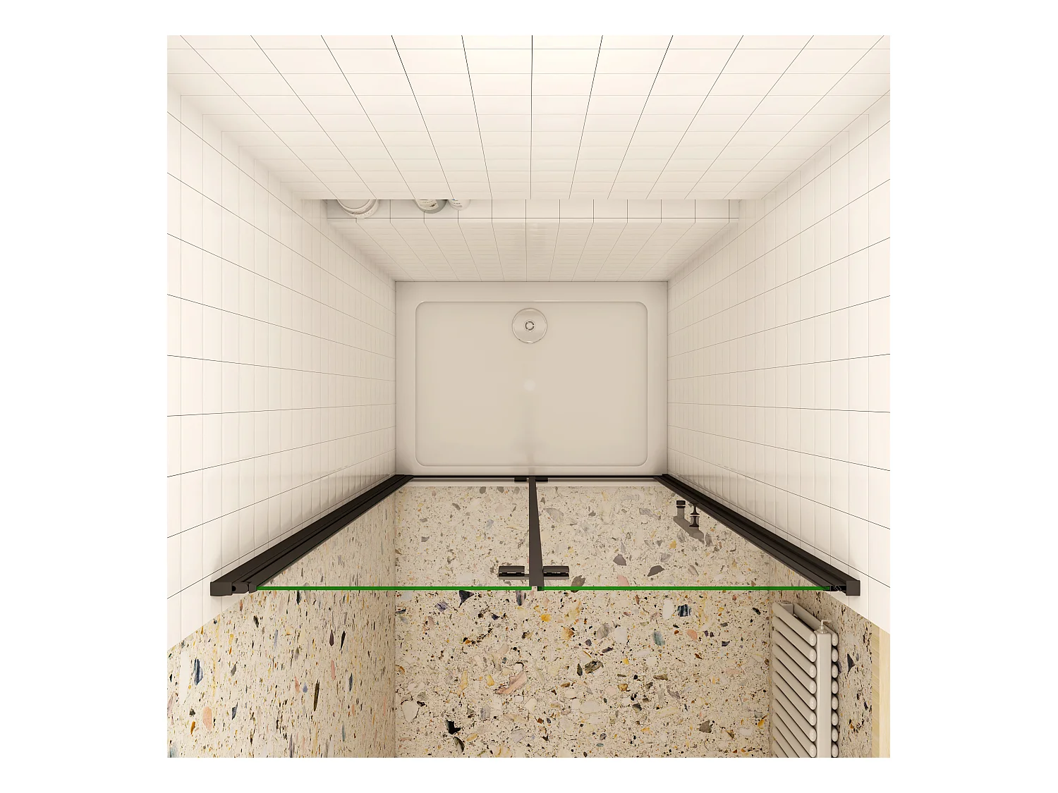 195cm Duschewand mit NANO-Beschichtung Duschabtrennung Faltwand