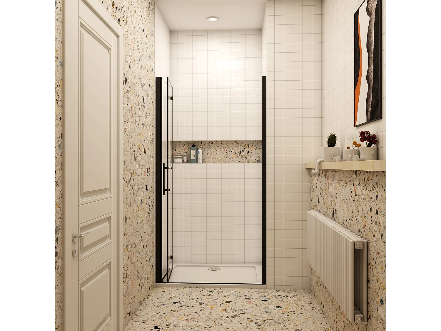 195cm Duschewand mit NANO-Beschichtung Duschabtrennung Faltwand