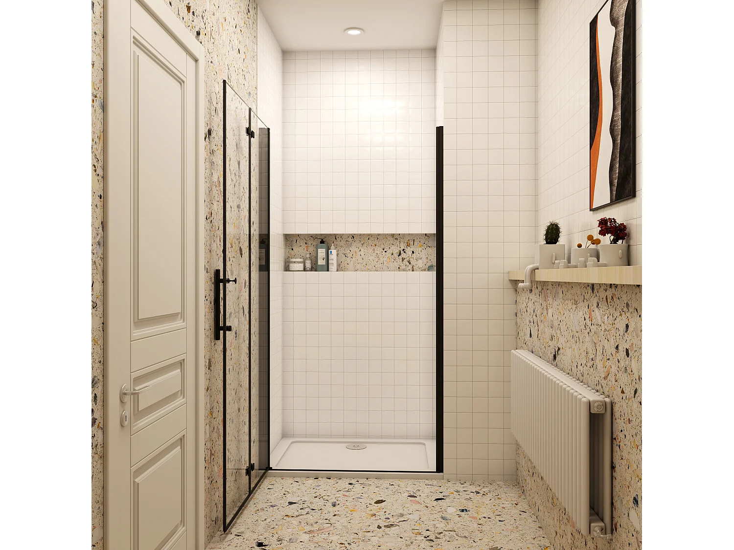 195cm Duschewand mit NANO-Beschichtung Duschabtrennung Faltwand