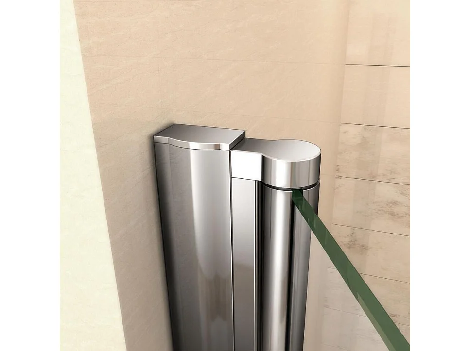 Douchecabine Opvouwbare 80x70x195cm 6mm NANO EasyClean veiligheidsglas,N-vorm:90cm stabilisator (kan worden gesneden),profiel van glanzend chroom