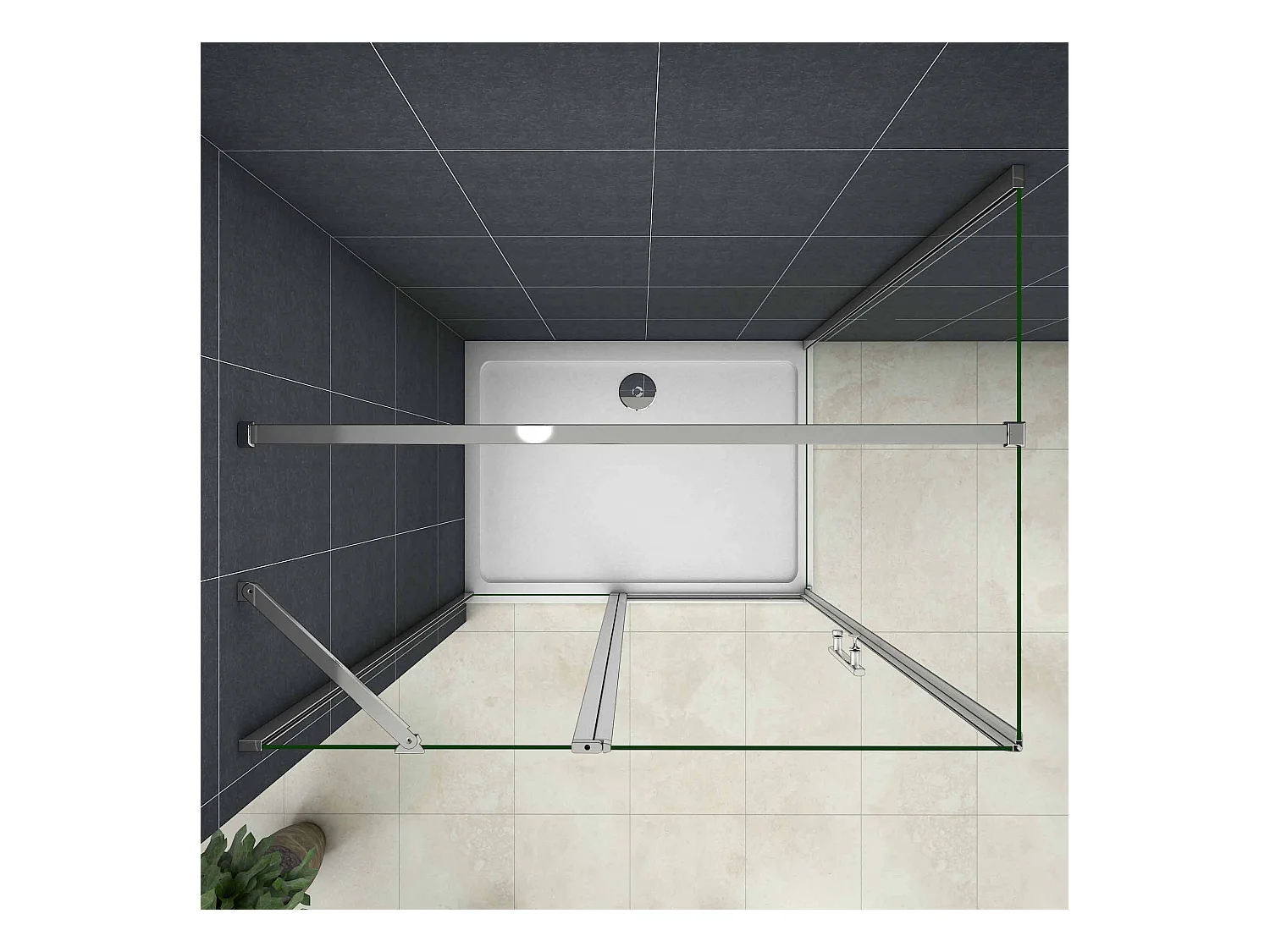 Douchecabine 120X70X195cm ,draaideur,6 mm NANO EasyClean veiligheidsglas,chroom,140cm Stabilisatiestang