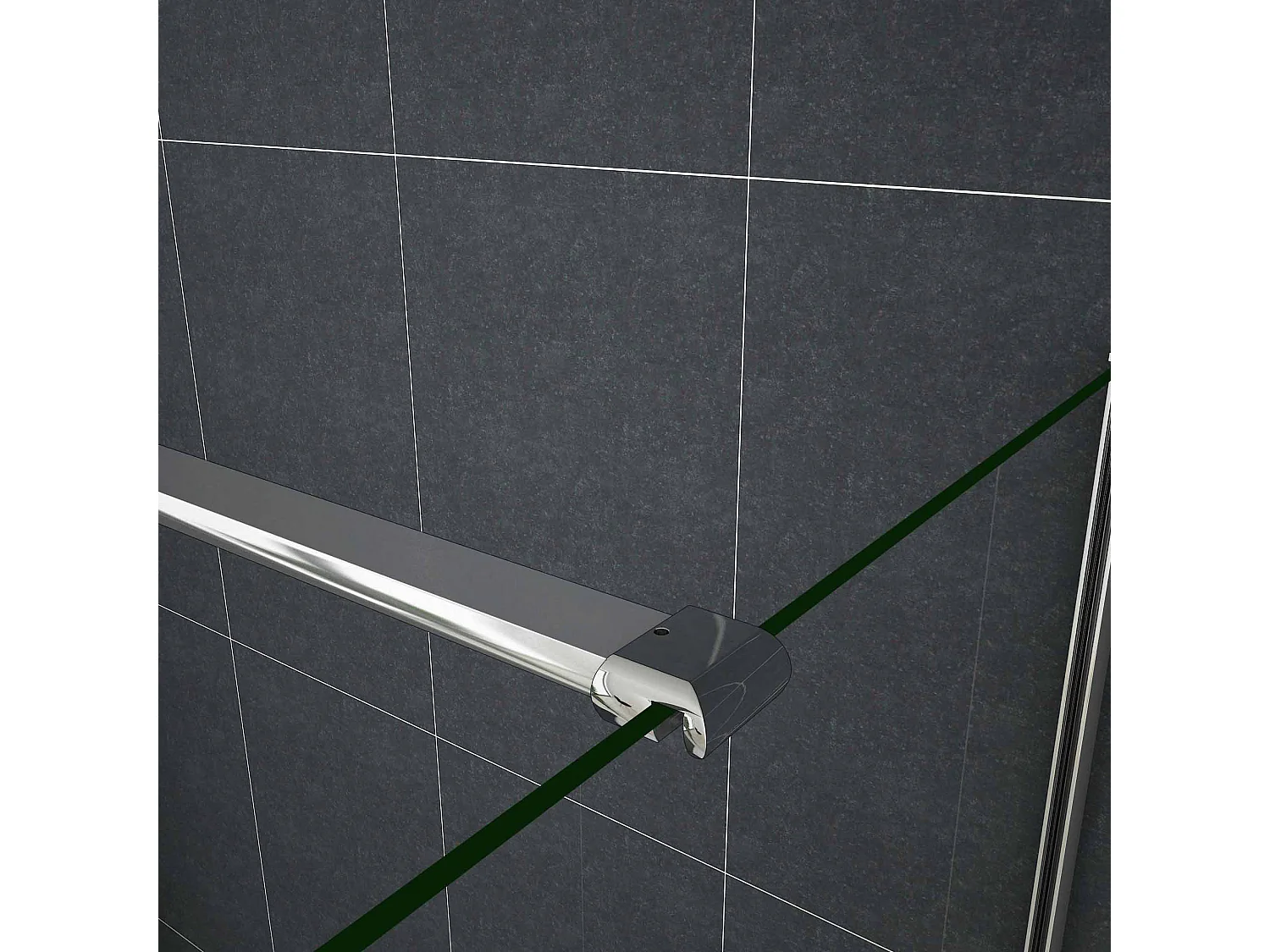 Douchecabine 80X90X195cm ,draaideur,6 mm NANO EasyClean veiligheidsglas,chroom,90cm Stabilisatiestang