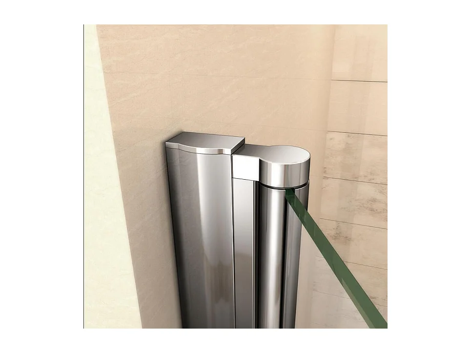 Douchecabine Opvouwbare 80x70x195cm 6mm NANO EasyClean veiligheidsglas,N-vorm:90cm stabilisator (kan worden gesneden),profiel van glanzend chroom