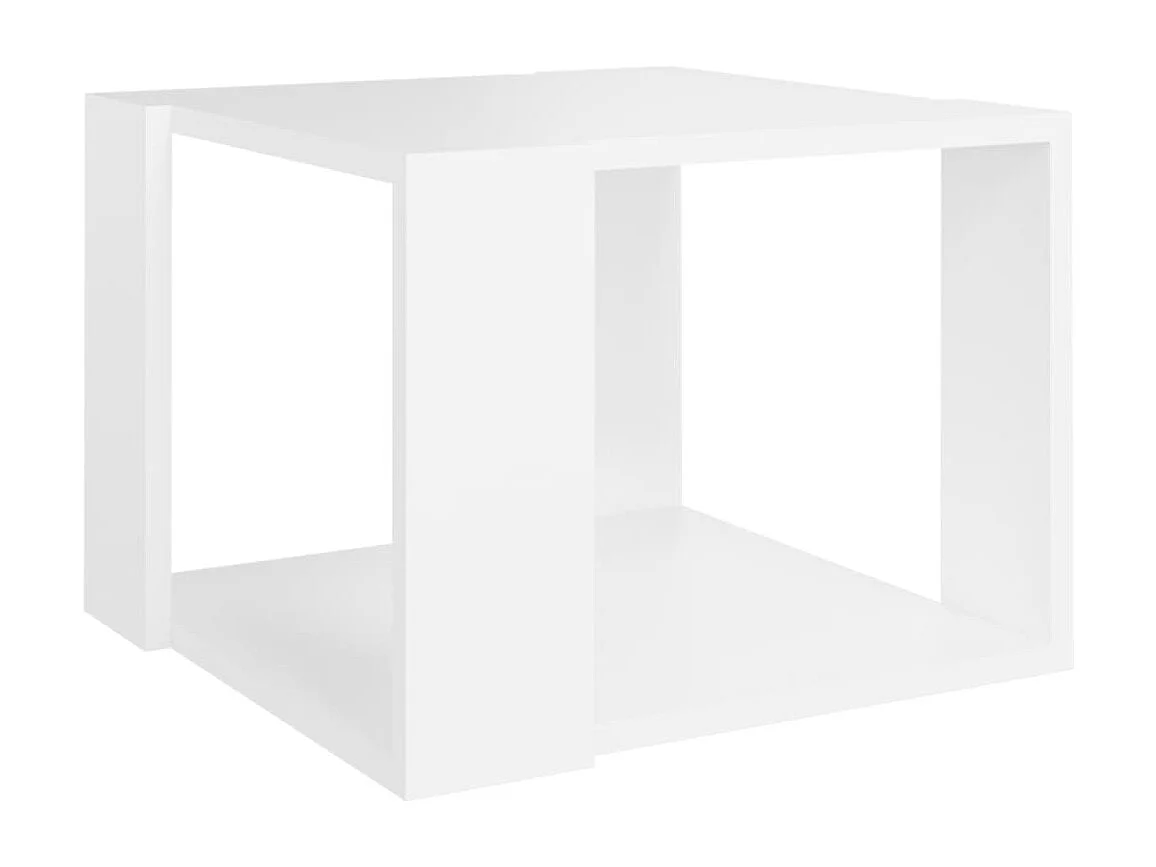 Table basse de salon bois blanche 40 x 40 x 30 cm DEC037861