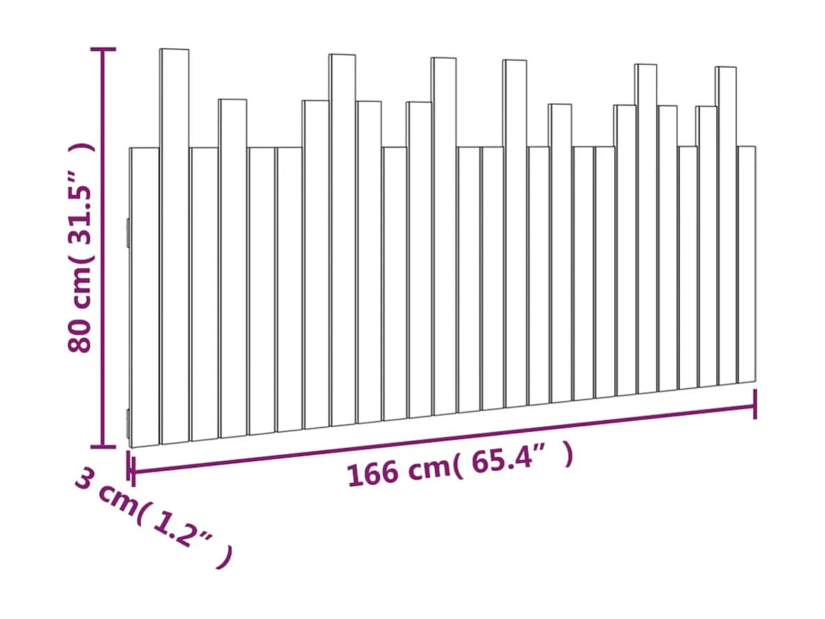 Tête de lit accessoire bois blanche 166 x 3 x 80 cm TDL0202706