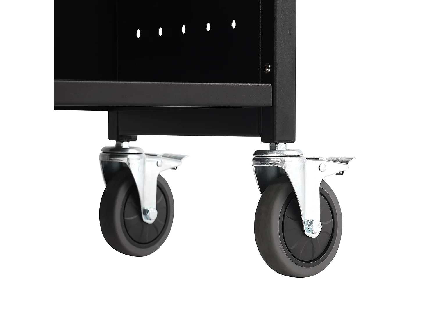 Chariot à Livres SucceBuy, Capacité de 150kg, Étagères en L à Un Seul Côté, Roues Verrouillables de 10cm, Idéal pour la Maison, le Bureau et l'École, Noir