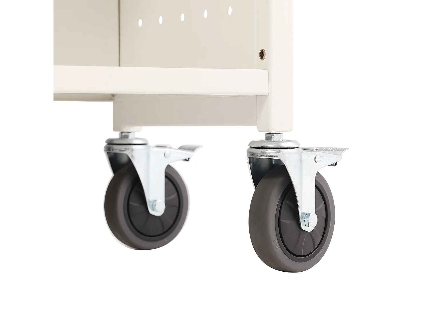 Bücherwagen SucceBuy, Tragfähigkeit von 150kg, L-Regale, Bibliothekswagen für Zuhause und Büro, Weiß