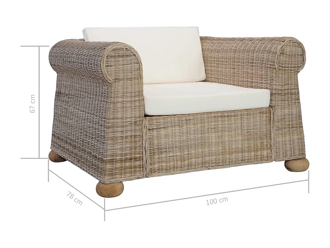 Fauteuil lounge design moderne marron 100 x 78 x 67 cm DEC026823