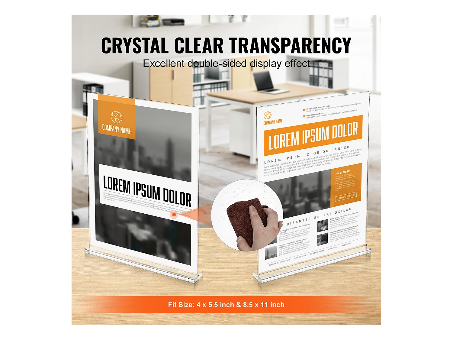 Porte-Brochures en Acrylique SucceBuy, 21,6 x 27,9 cm, Lot de 6, Support d'Affichage Double Face