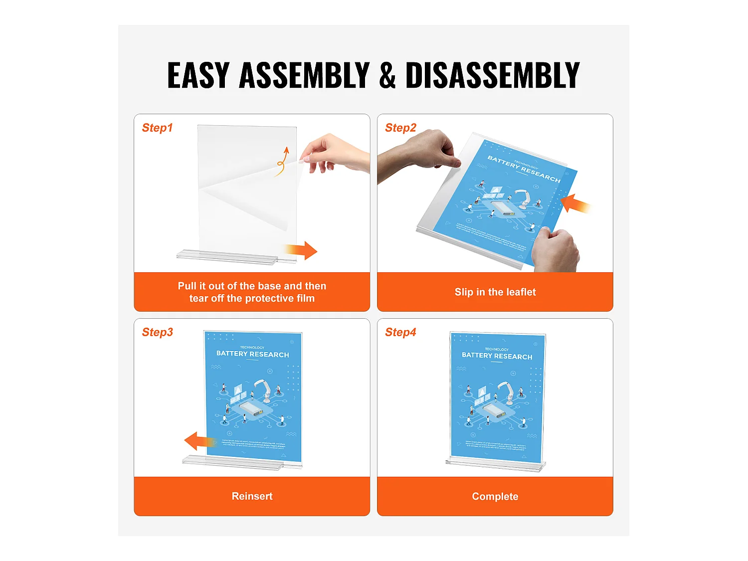 Portafolletos de Acrílico SucceBuy, 21,6 x 27,9 cm, Pack de 6, Soporte de Exhibición Doble Cara