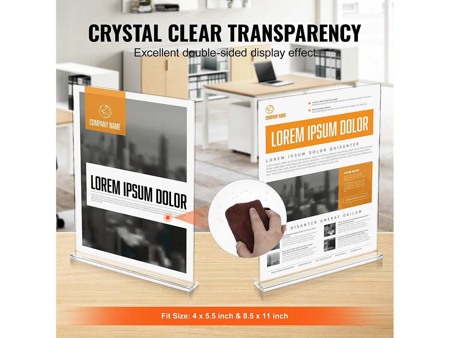 Portafolletos de Acrílico SucceBuy, 21,6 x 27,9 cm, Pack de 6, Soporte de Exhibición Doble Cara