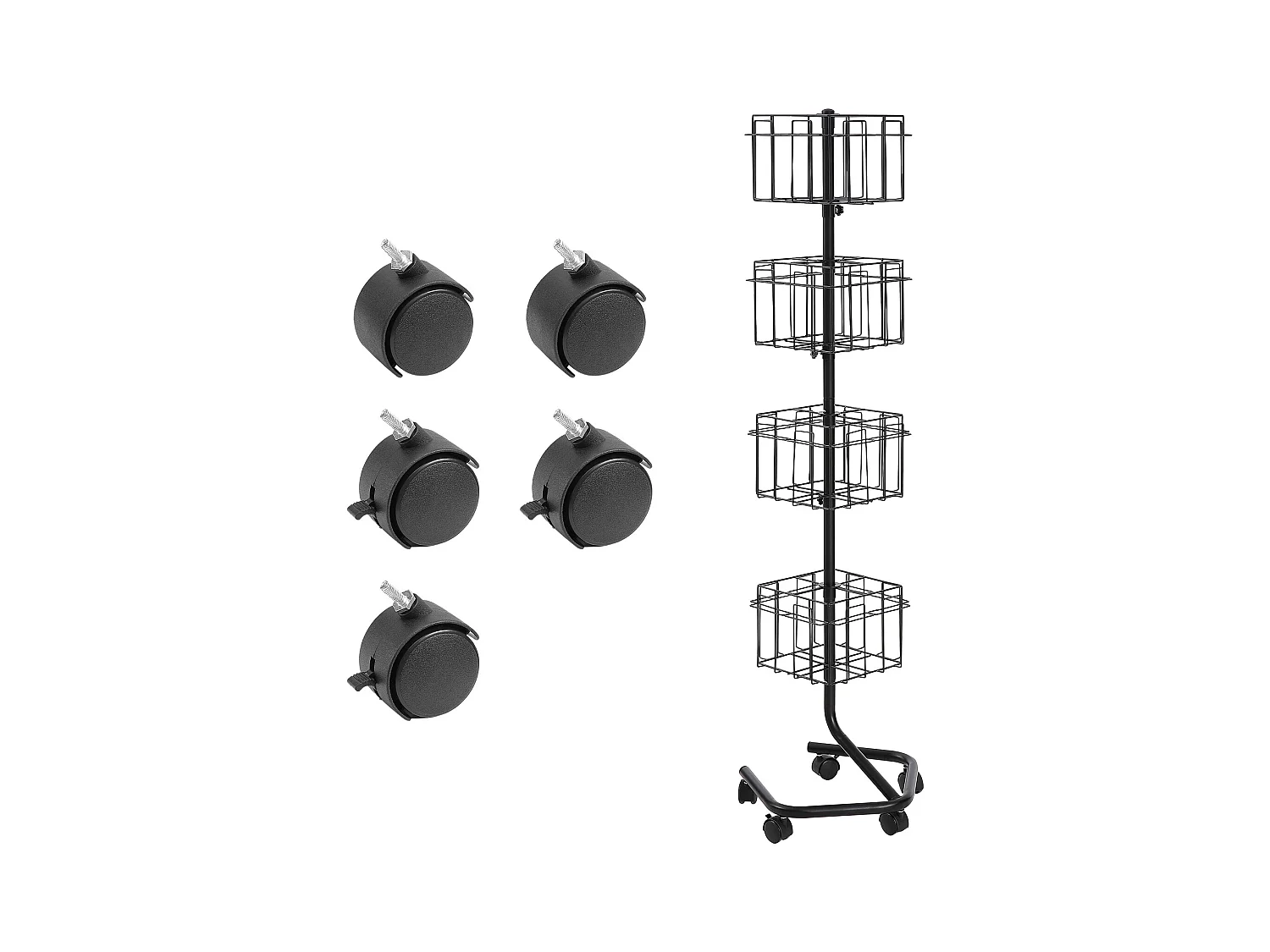 Porte-Brochures SucceBuy, 32 Poches, Support de Documentation Rotatif avec 5 Roulettes