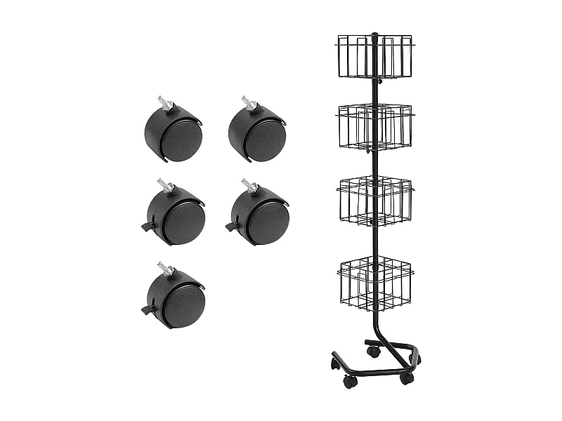 Porte-Brochures SucceBuy, 32 Poches, Support de Documentation Rotatif avec 5 Roulettes