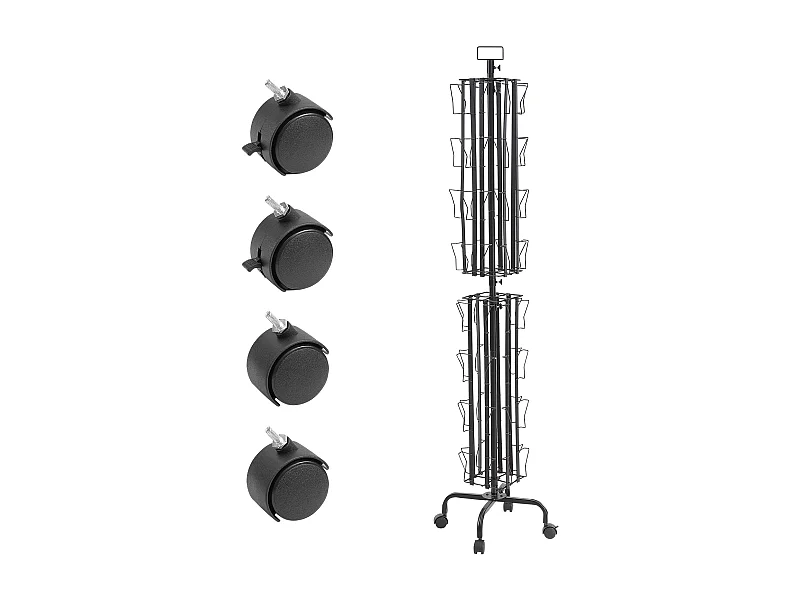 Supporto per Carte SucceBuy, Voti con 32 Tasche, Supporto Rotante per Cartoline con 4 Rotelle