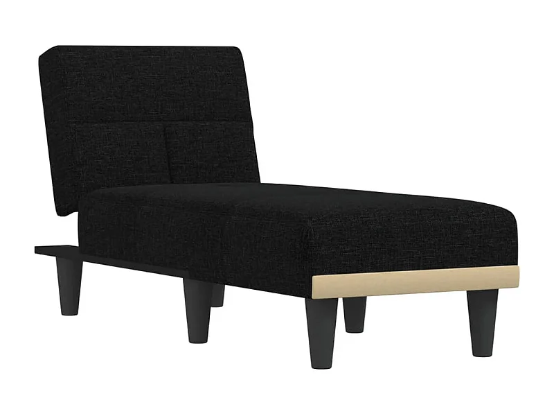 Méridienne chaise longue 55 tissu noire 55 x 155 x 33 cm DEC026206