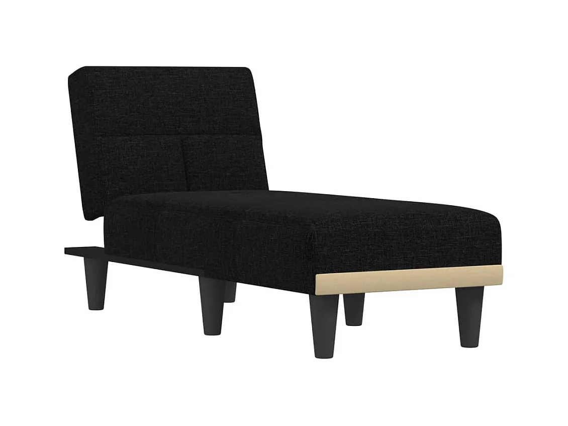 Méridienne chaise longue 55 tissu noire 55 x 155 x 33 cm DEC026206