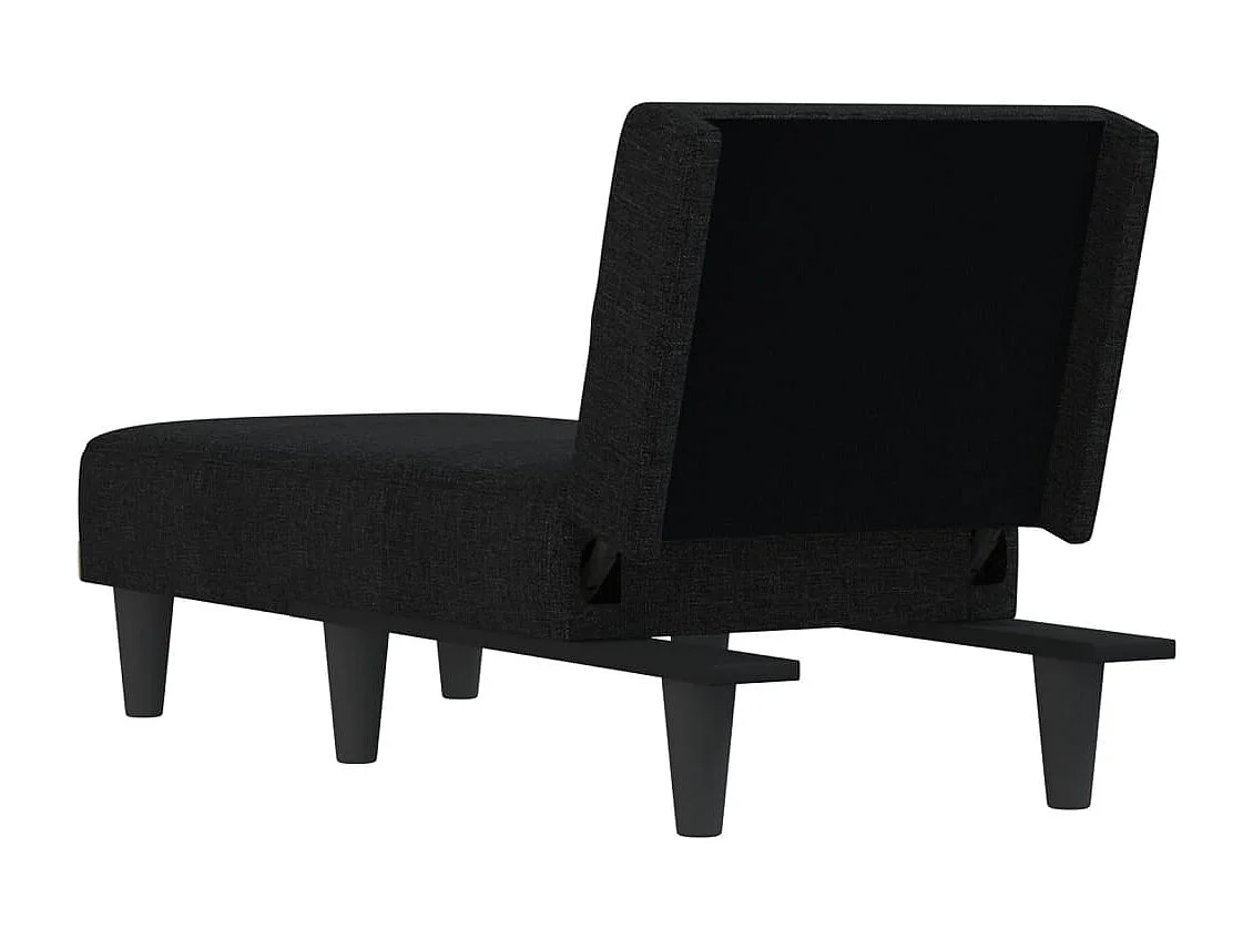 Méridienne chaise longue 55 tissu noire 55 x 155 x 33 cm DEC026206