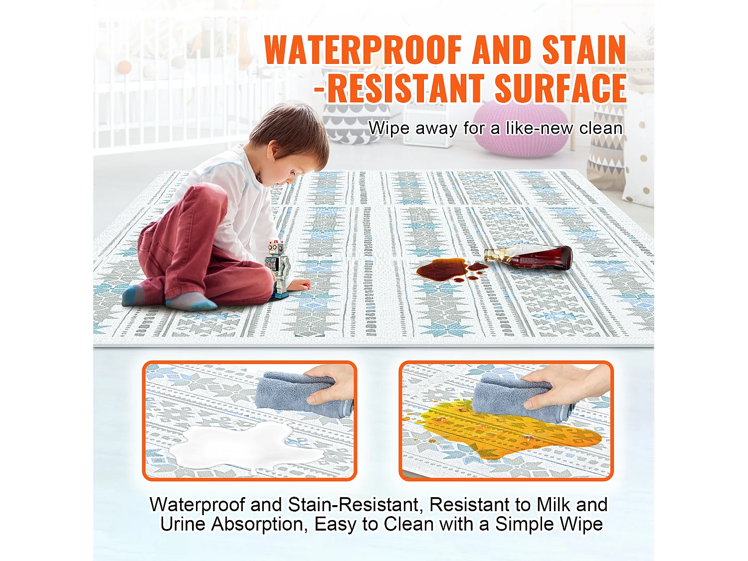 Tapis de Sol à Emboîtement, SucceBuy Tapis de Jeu en Mousse pour Enfants, 1.4 cm, 6 Pièces, Dalles Souples EVA Emboîtables